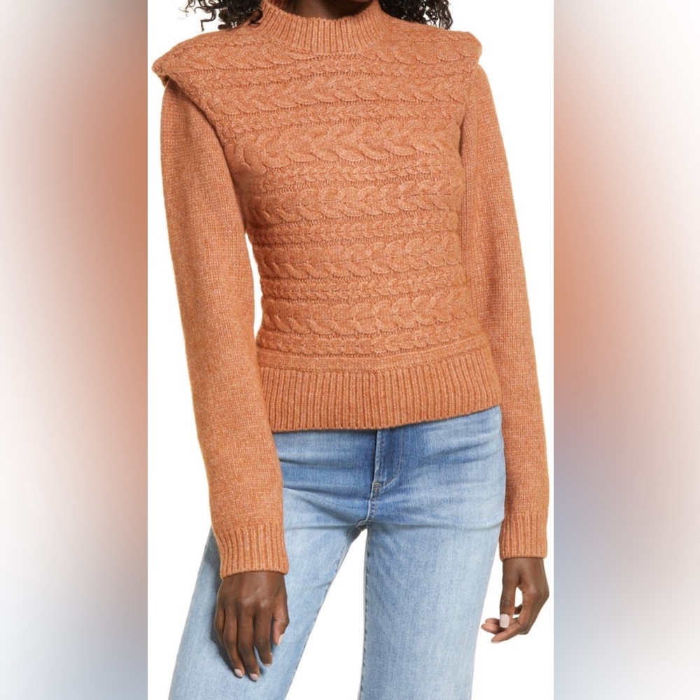NWT BLANK NYC “Cry Me A River” Horizontal Cable Crewneck Sweater